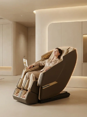 Массажное кресло Meridien, HOKKAIDO, коричневое с бежевым