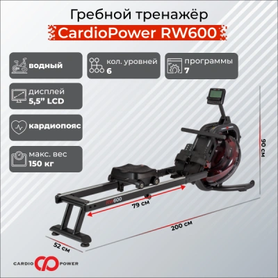 Гребной тренажер CardioPower RW600